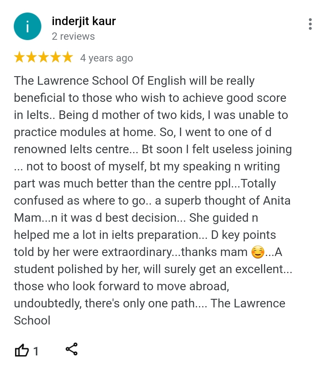 Testimonials :: The Lawrence School Of English